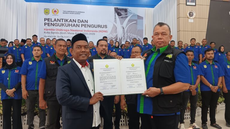 Pengurus KONI Banda Aceh 2025–2029 Resmi Dilantik, Target Juara Umum PORA XV
