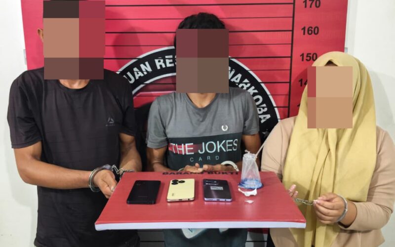 Tiga Pelaku Sabu Dibekuk di Seunuddon, Peran Seorang Wanita Terungkap dari Pengembangan Kasus