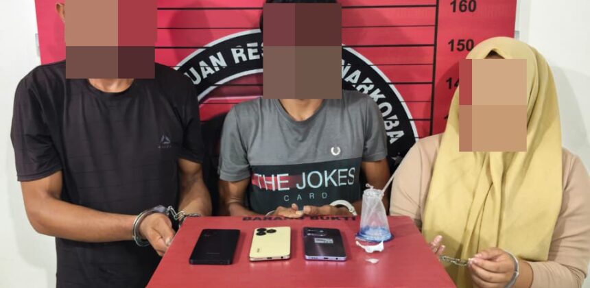 Tiga Pelaku Sabu Dibekuk di Seunuddon, Peran Seorang Wanita Terungkap dari Pengembangan Kasus