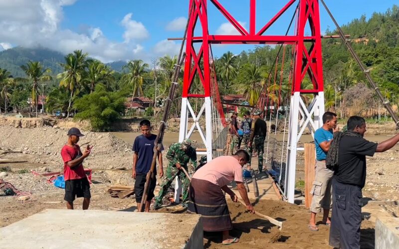 TNI Kebut Pembangunan Jembatan Gantung di Linge, Safrizal: Simbol Kolaborasi Memulihkan Aceh Pascabencana