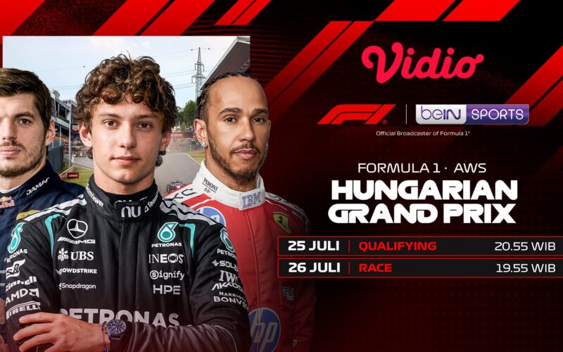 Streaming Formula 1 AWS Hungarian Grand Prix 2026 di Vidio