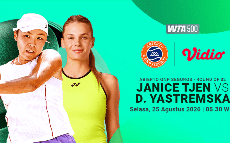 Duel Janice Tjen vs D. Yastremska di WTA 500 Abierto GNP Seguros 2026