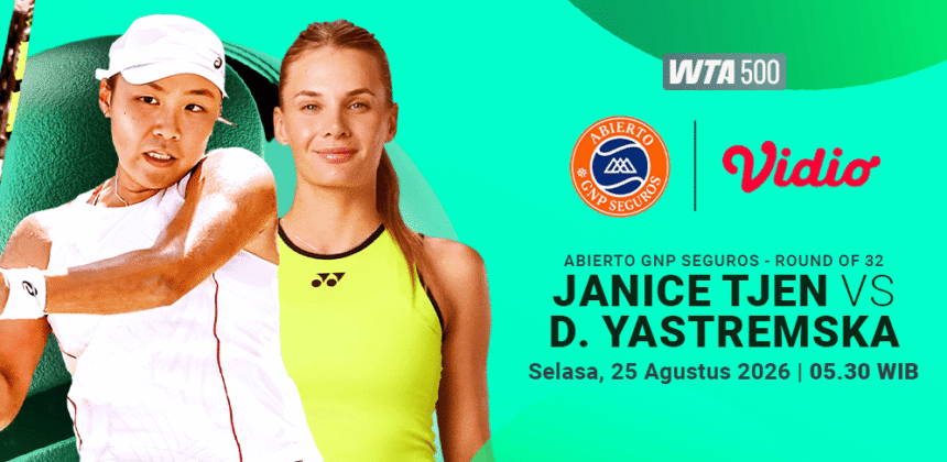 Duel Janice Tjen vs D. Yastremska di WTA 500 Abierto GNP Seguros 2026