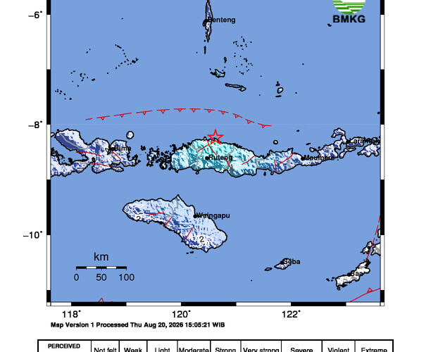 Gempa M5,2 Guncang Flores, NTT Tidak Berpotensi Tsunami