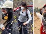 Artis Perempuan Terjun Langsung Padamkan Kebakaran Hutan Kalimantan
